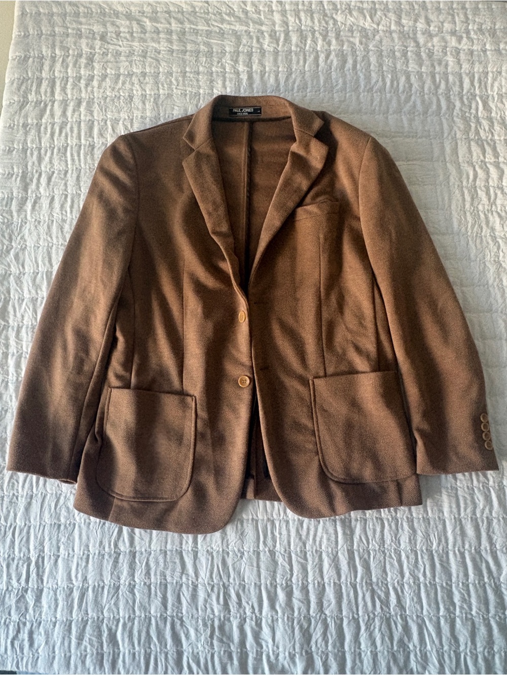 Paul Jones Stretchy Brown Sport Coat - Classic Wool-Blend Blazer